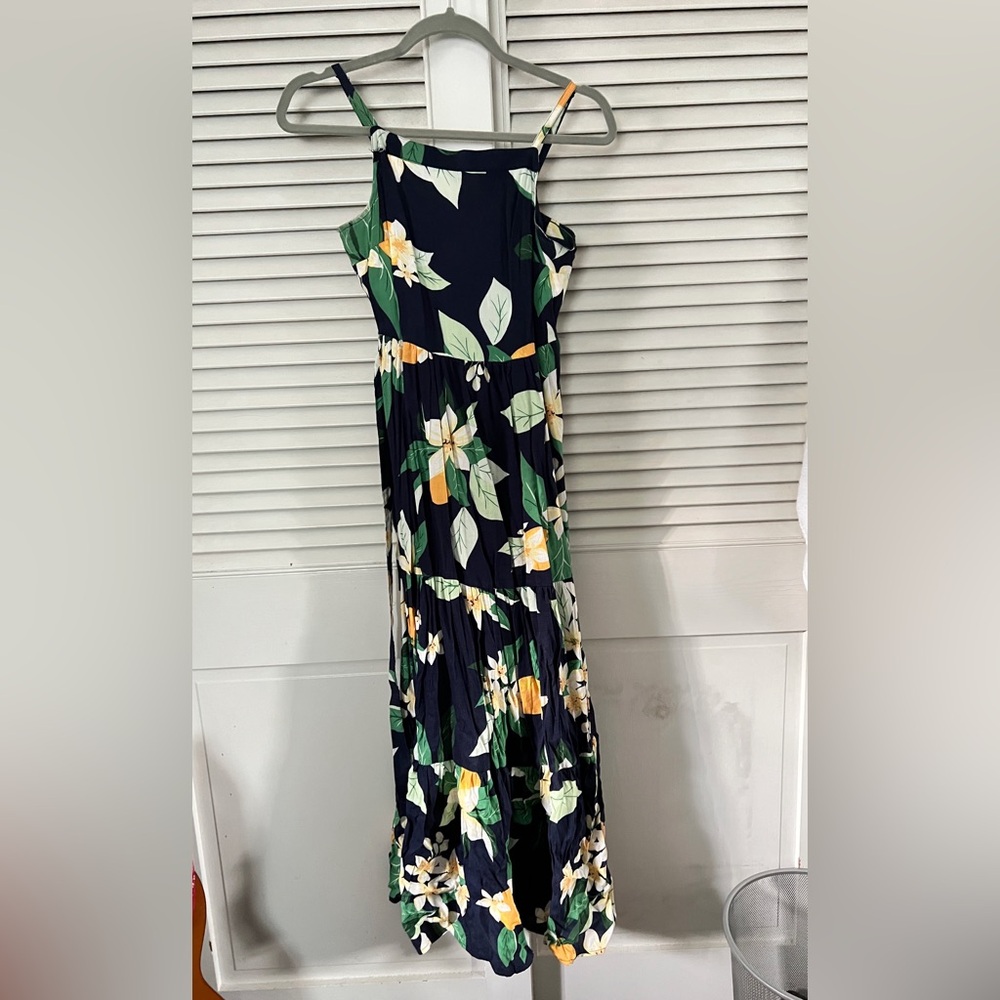 XS Old Navy Floral Maxi Dress - Navy and Green